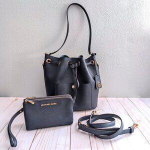 Michael Kors Bucket Bag with Detatchable Crossbody Strap & Matching Wristlet